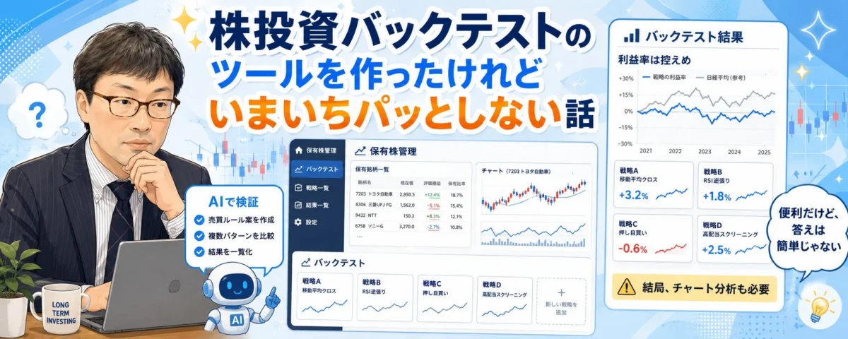 株投資バックテストのツールを作ったけれどいまいちパッとしない話