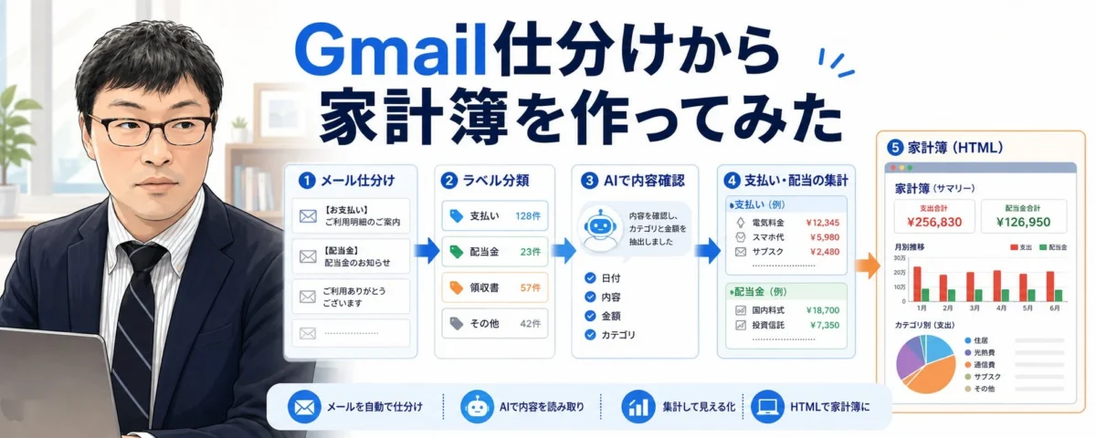 CodexとGmailを連携させてメールを仕分けしていたら、家計簿作れるのでは？と思った話。